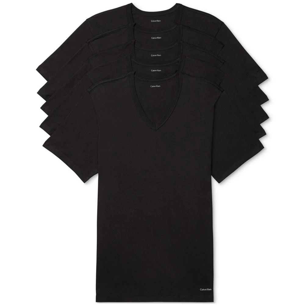商品Calvin Klein|Men's 5-Pk. Cotton Classics Slim V-Neck Undershirts,价格¥521,第1张图片