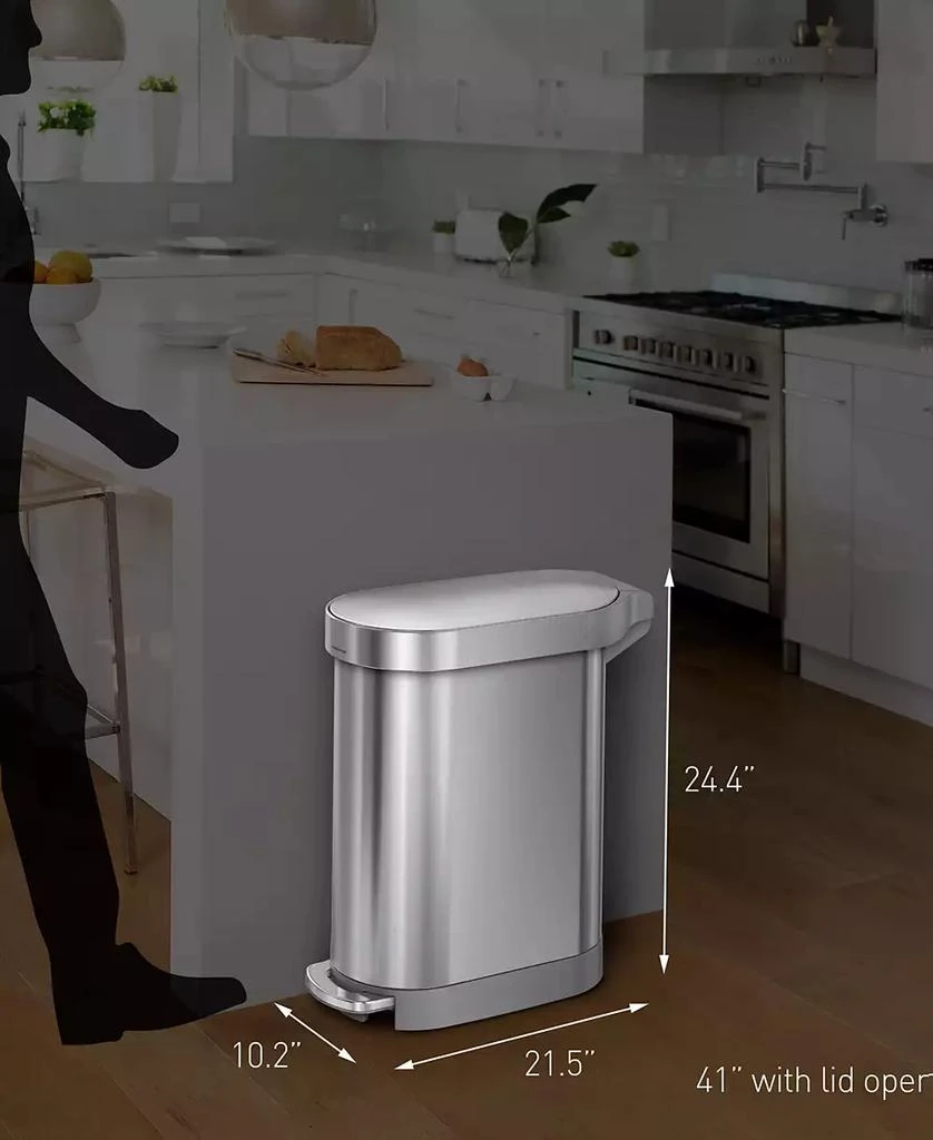 45 Liter Slim Kitchen Trash Can with Liner Pocket 商品