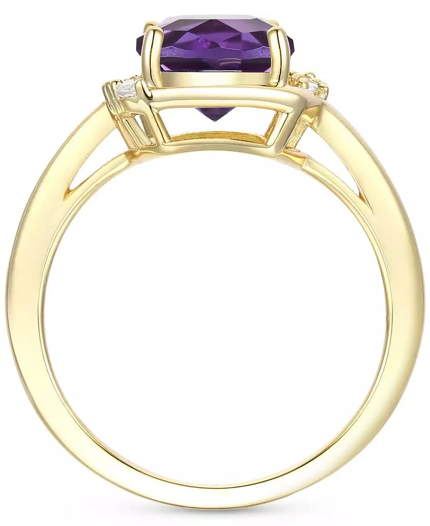 商品Macy's|Amethyst (2-1/4 ct. t.w.) & Lab-Grown White Sapphire (1/6 ct. t.w.) Statement Ring in Gold-Plated Sterling Silver,价格¥468,第3张图片详细描述