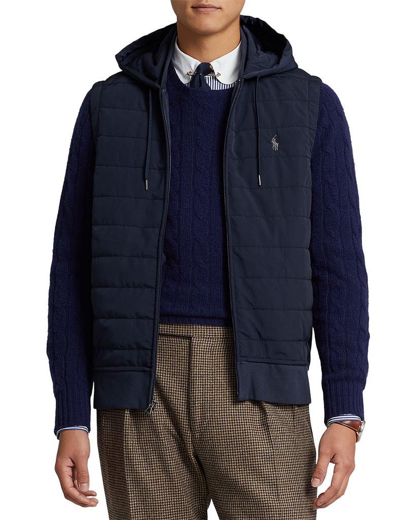 商品Ralph Lauren|Hooded Mixed Media Vest,价格¥1408,第1张图片