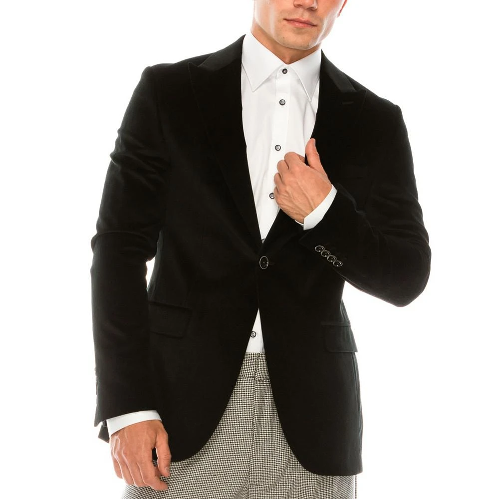 商品RON TOMSON|Men's Modern Italian Velvet Kennedy Blazer,价格¥3560,第4张图片详细描述