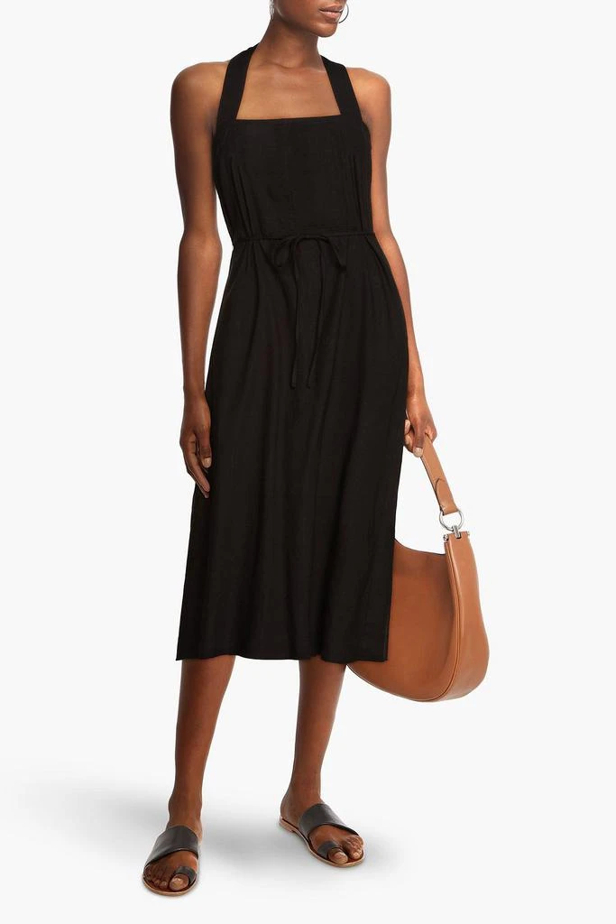 商品Vince|Linen-blend halterneck midi dress,价格¥1405,第4张图片详细描述