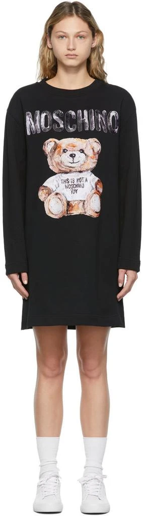 商品Moschino|Black Painted Teddy Bear Sweatshirt Dress,价格¥2927,第1张图片