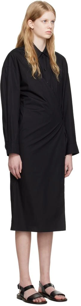 商品Lemaire|Black Straight Collar Twisted Midi Dress,价格¥2182,第2张图片详细描述