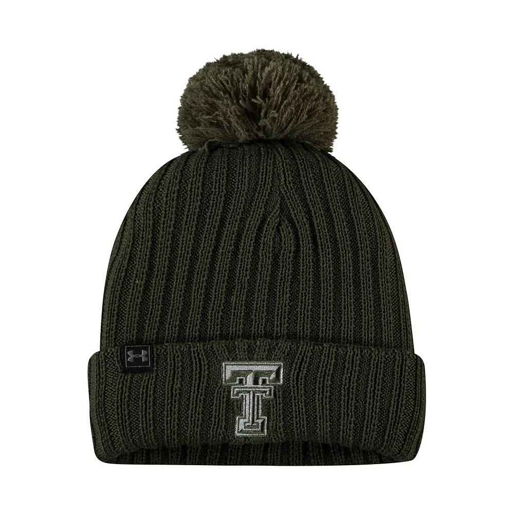 商品Under Armour|Men's Olive Texas Tech Red Raiders Freedom Collection Cuffed Knit Hat with Pom,价格¥223,第1张图片