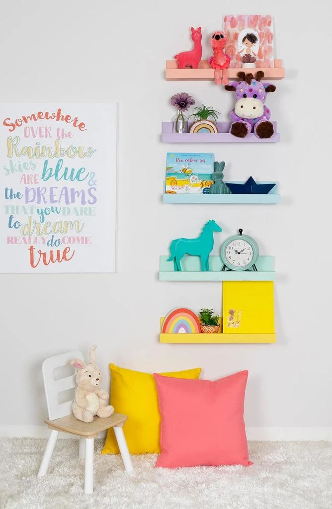 商品STRATTON HOME DECOR|Light Blue Floating Wall Shelf,价格¥312,第4张图片详细描述