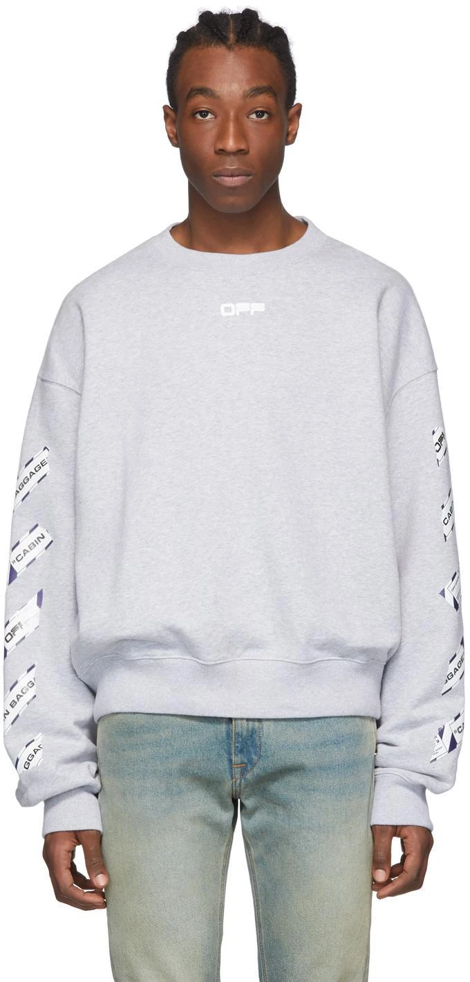 商品Off-White|Grey Airport Tape 套头衫,价格¥2346,第1张图片