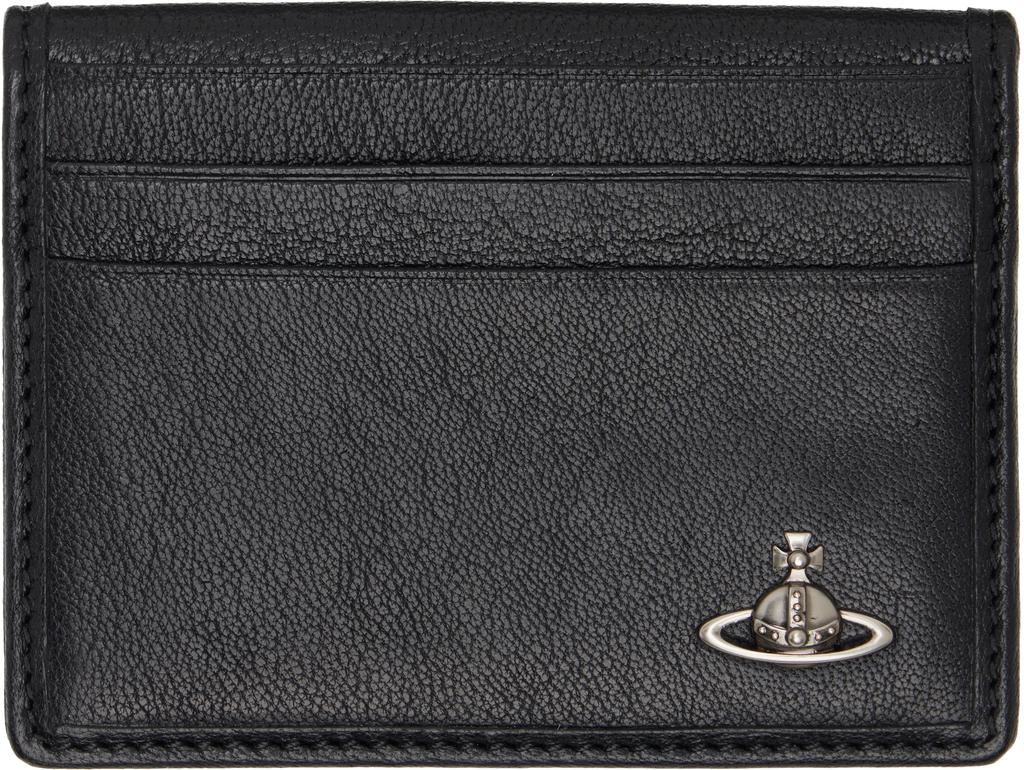 Porte-cartes homme en cuir noir à deux volets image 2
