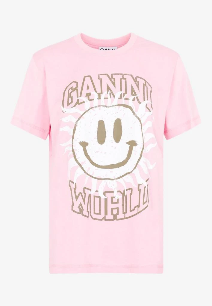 商品Ganni|Graphic Print Short-Sleeved T-shirt,价格¥492,第1张图片