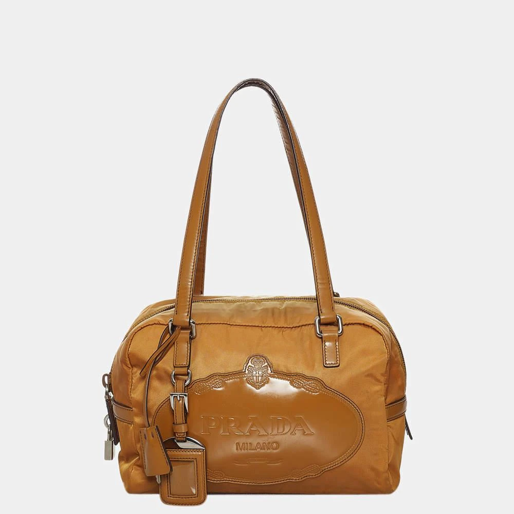商品[二手商品] Prada|Prada Orange Canapa Logo Tessuto Shoulder Bag,价格¥2931,第1张图片