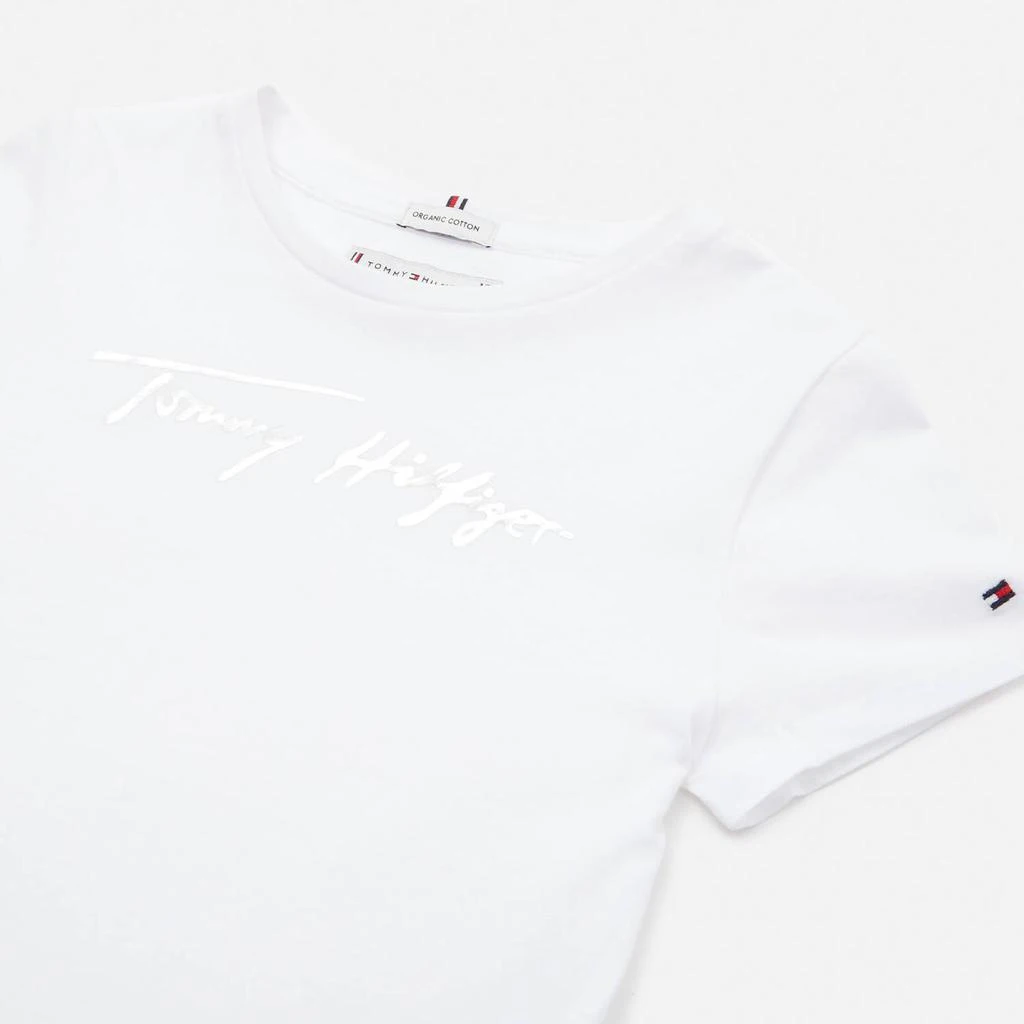 商品Tommy Hilfiger|Tommy Hilfiger Girls' Script Print T-Shirt Short Sleeved - White,价格¥118,第3张图片详细描述