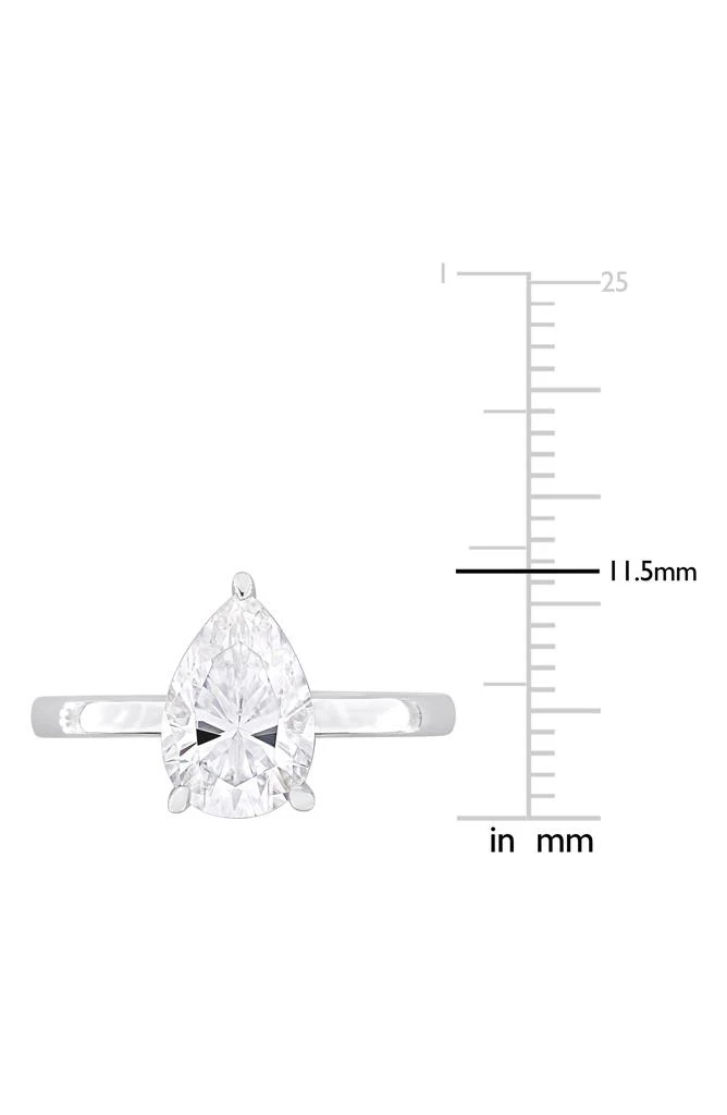 Sterling Silver Pear Cut Created Moissanite Engagement Ring 商品