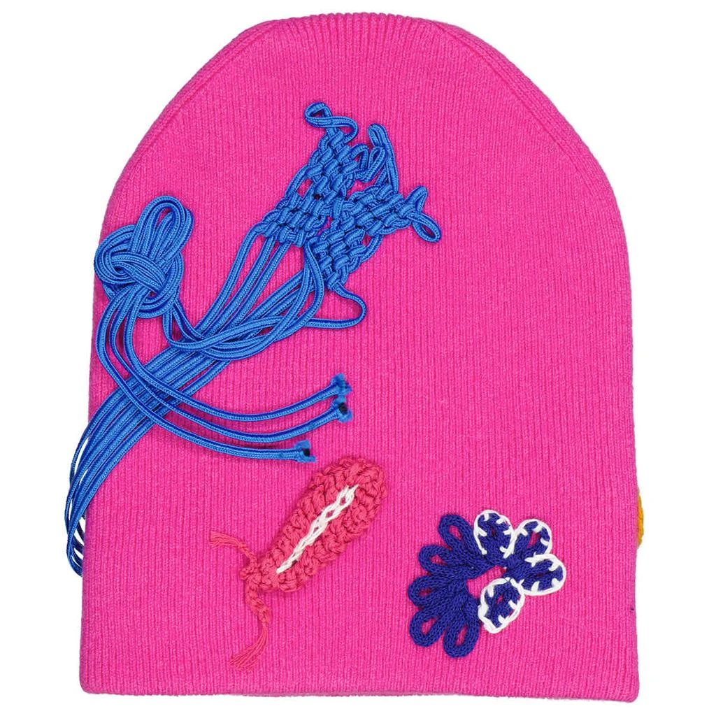 商品Burberry|Fuchsia Pink Floral Crochet Cashmere Blend Beanie,价格¥2782,第1张图片