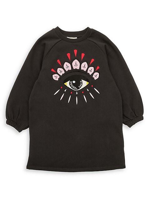 商品Kenzo|Little Girl's & Girl's Embroidered Eye Dress,价格¥539,第1张图片