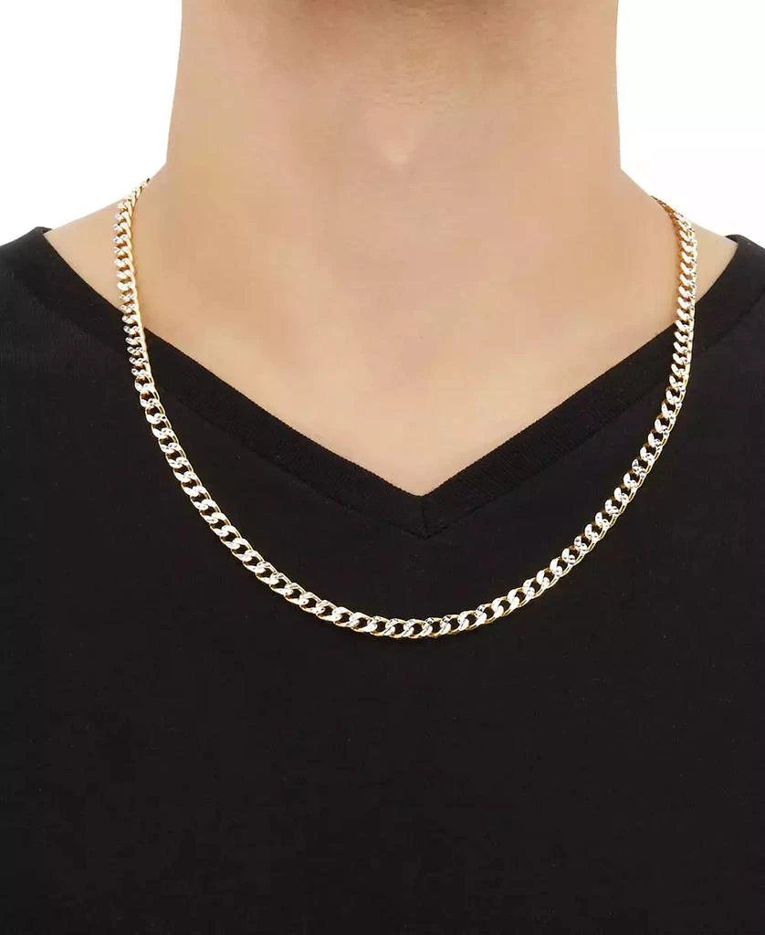 商品Macy's|Two-Tone Curb Link 22" Chain Necklace in Sterling Silver & 14k Gold-Plate,价格¥1927,第3张图片详细描述