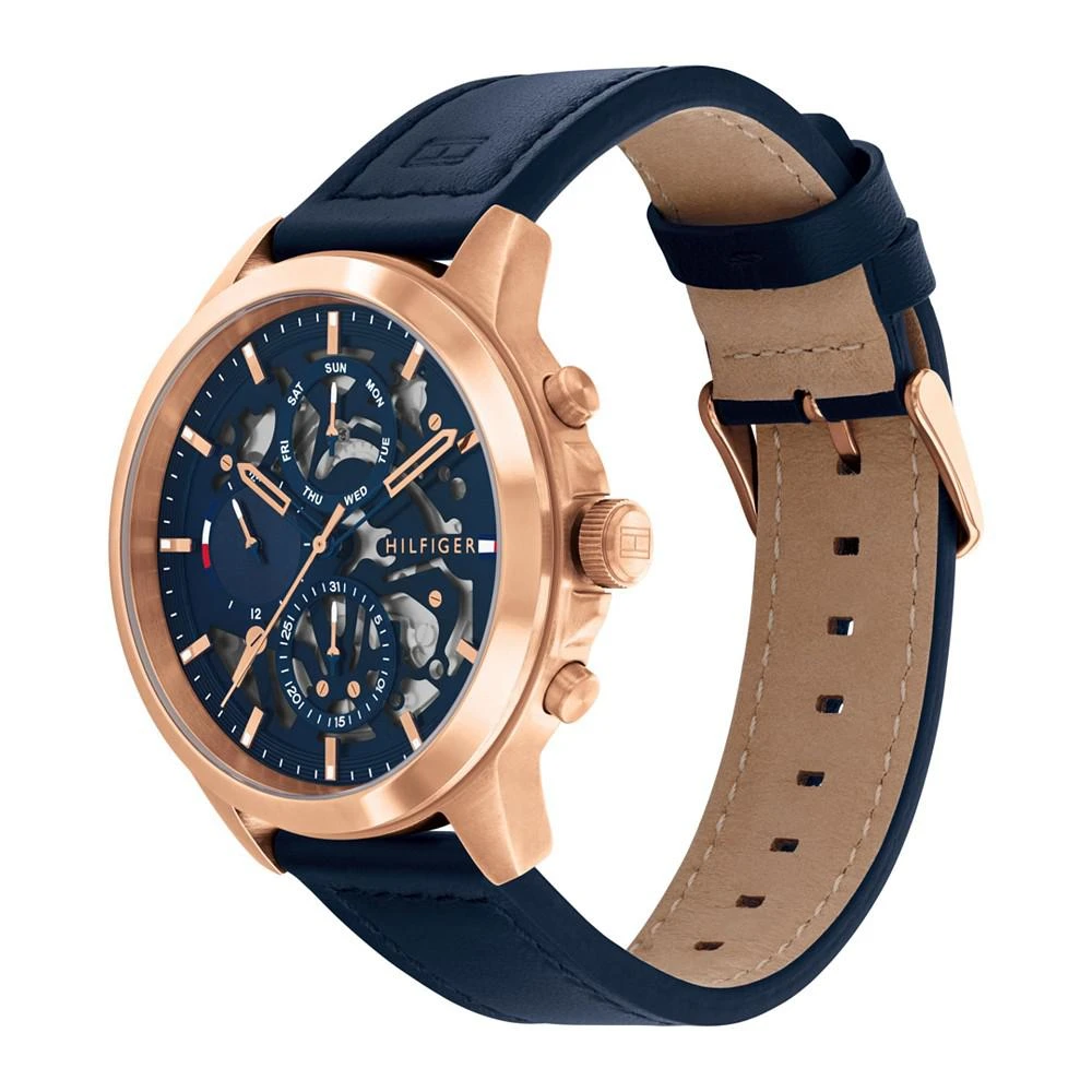 商品Tommy Hilfiger|Men's Navy Leather Strap Watch 44mm,价格¥1300,第2张图片详细描述