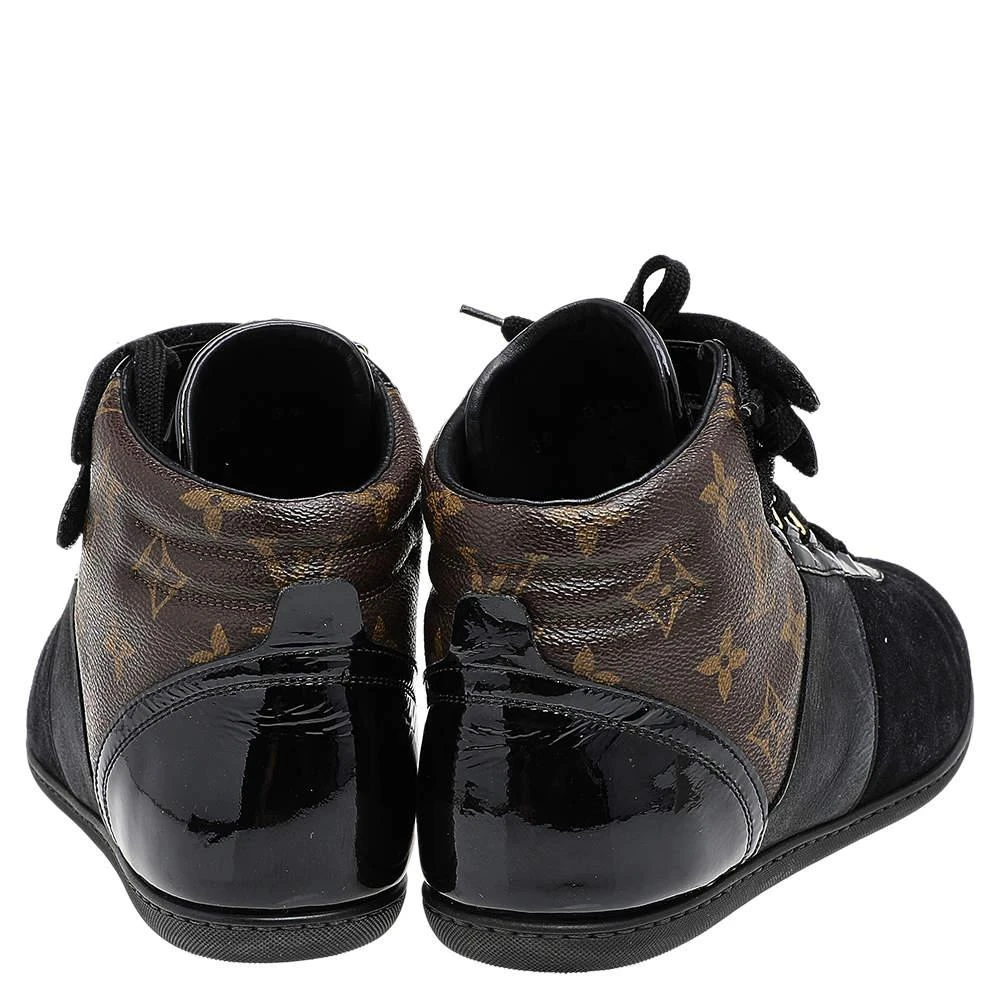 商品[二手商品] Louis Vuitton|Louis Vuitton Black/Brown Suede And Monogram Canvas Move Up High Top Sneakers Size 39,价格¥3350,第5张图片详细描述
