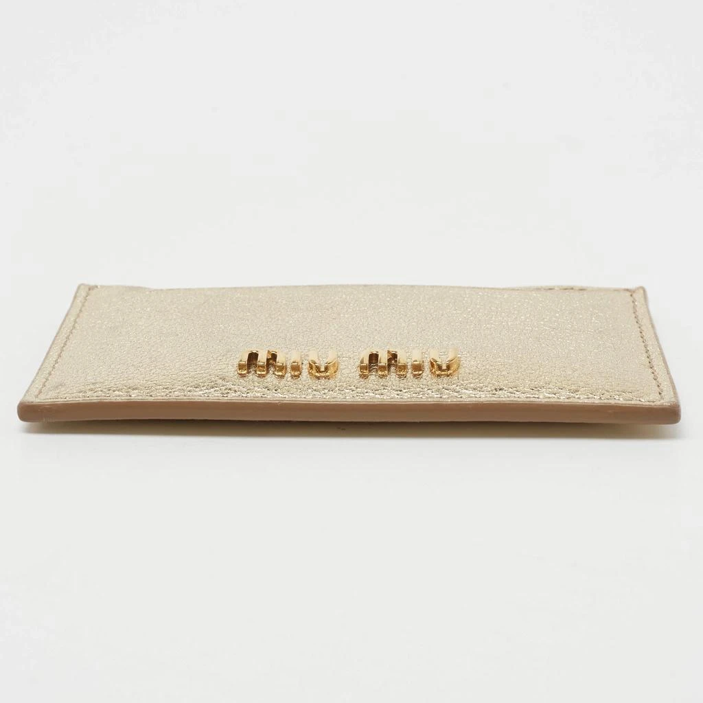 Miu Miu Metallic Gold Madras Leather Card Holder 商品