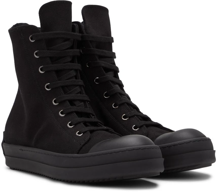 商品Rick Owens|Black License Plate High Sneakers,价格¥4067,第4张图片详细描述