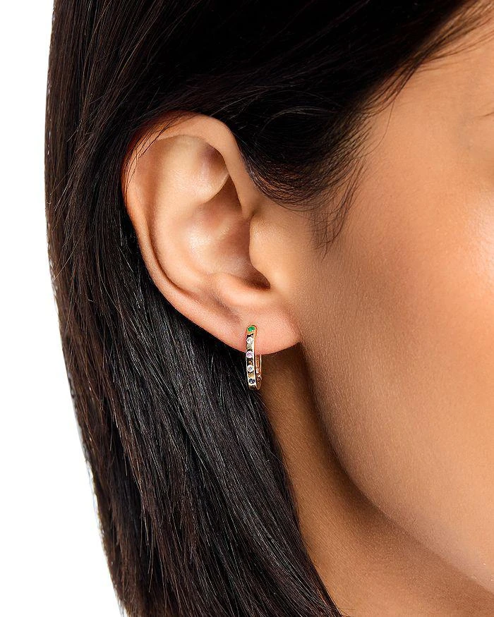 商品Moon & Meadow|14K Yellow Gold Multi Gemstone Huggie Hoop Earrings - Exclusive,价格¥4433,第2张图片详细描述