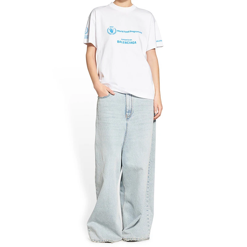 商品Balenciaga|【预售3-7天】巴黎世家 WFP系列 女士白色纯棉艺术画印花短袖T恤612965TMVL29086,价格¥3332,第5张图片详细描述