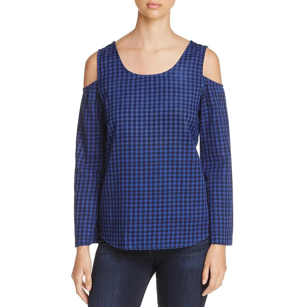 商品Side Stitch|Side Stitch Womens Cold Shoulder Plaid Pullover Top,价格¥38,第1张图片