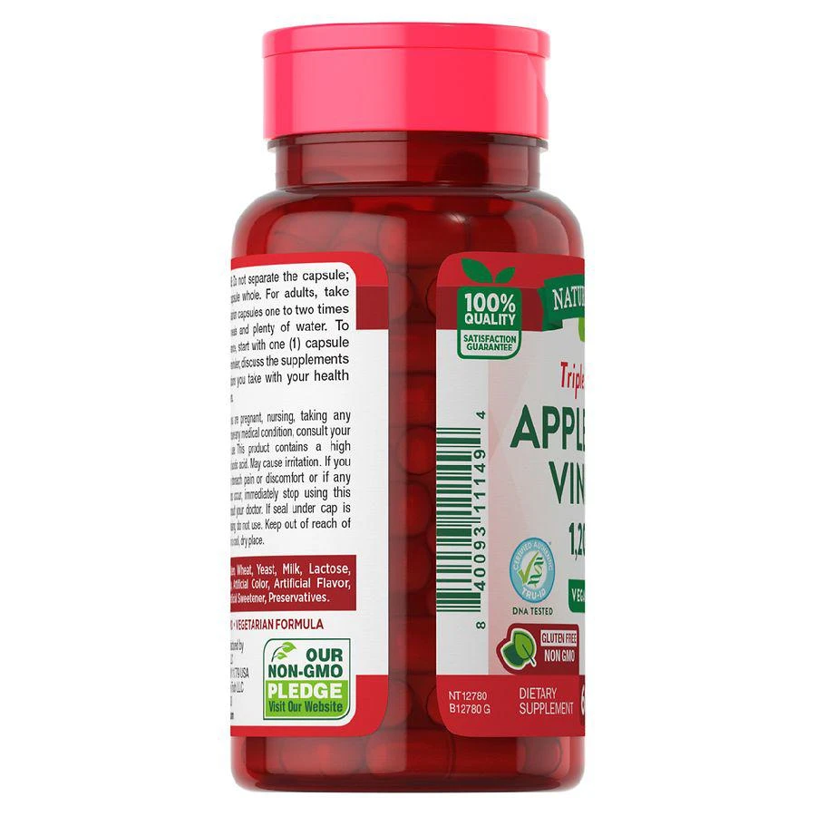 商品Nature's Truth|Apple Cider Vinegar 1,200 mg, Vegetarian Capsules,价格¥117,第4张图片详细描述