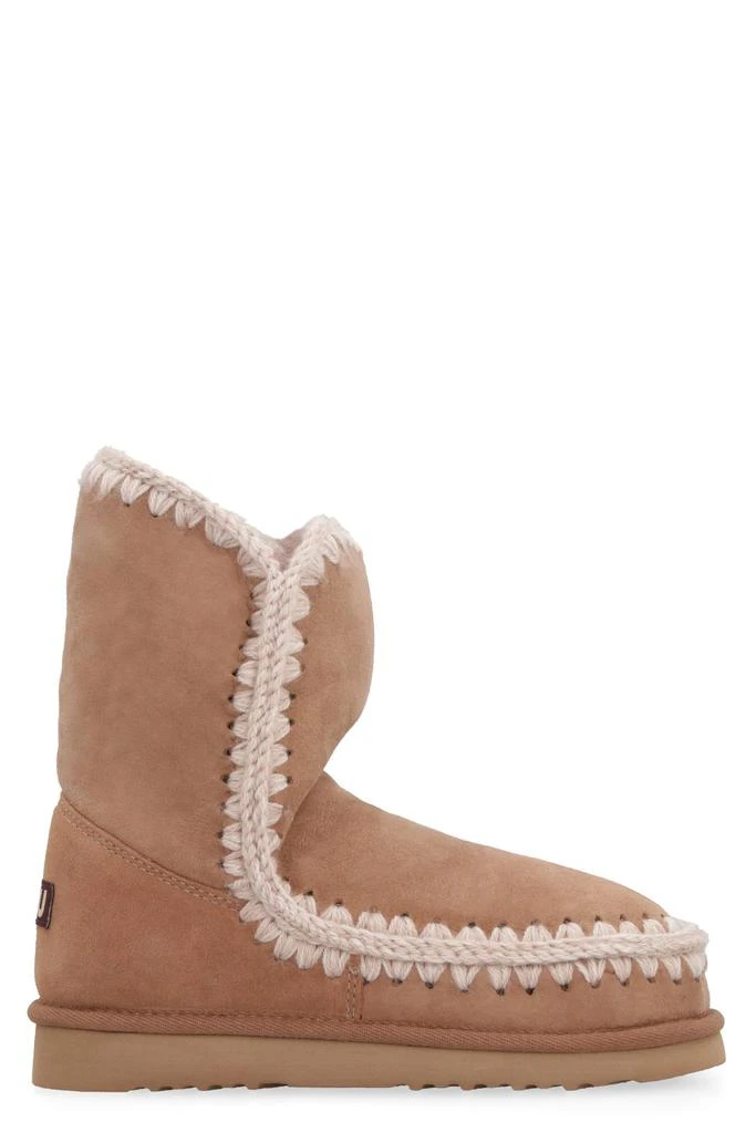 商品Mou|Mou Crochet Stitch-Trim Round-Toe Boots,价格¥1854,第1张图片