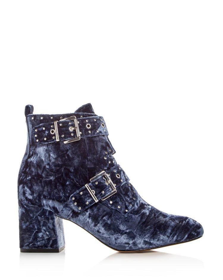 商品Rebecca Minkoff|Women's Logan Velvet Embellished Buckle Booties,价格¥1047,第2张图片详细描述