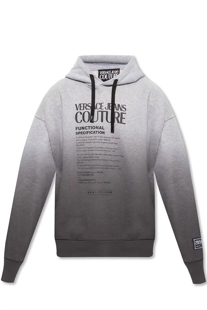 商品Versace|Men Logo Hooded Pullover Sweatshirt In Ombre Grey,价格¥2075,第1张图片