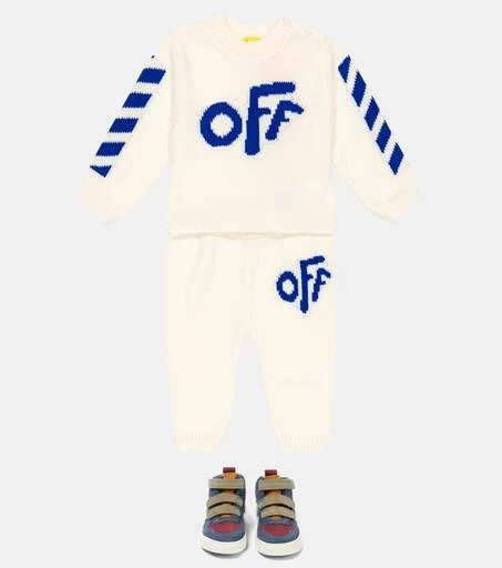 商品Off-White|婴幼儿 — Logo羊毛毛衣与裤装套装,价格¥2434,第2张图片详细描述