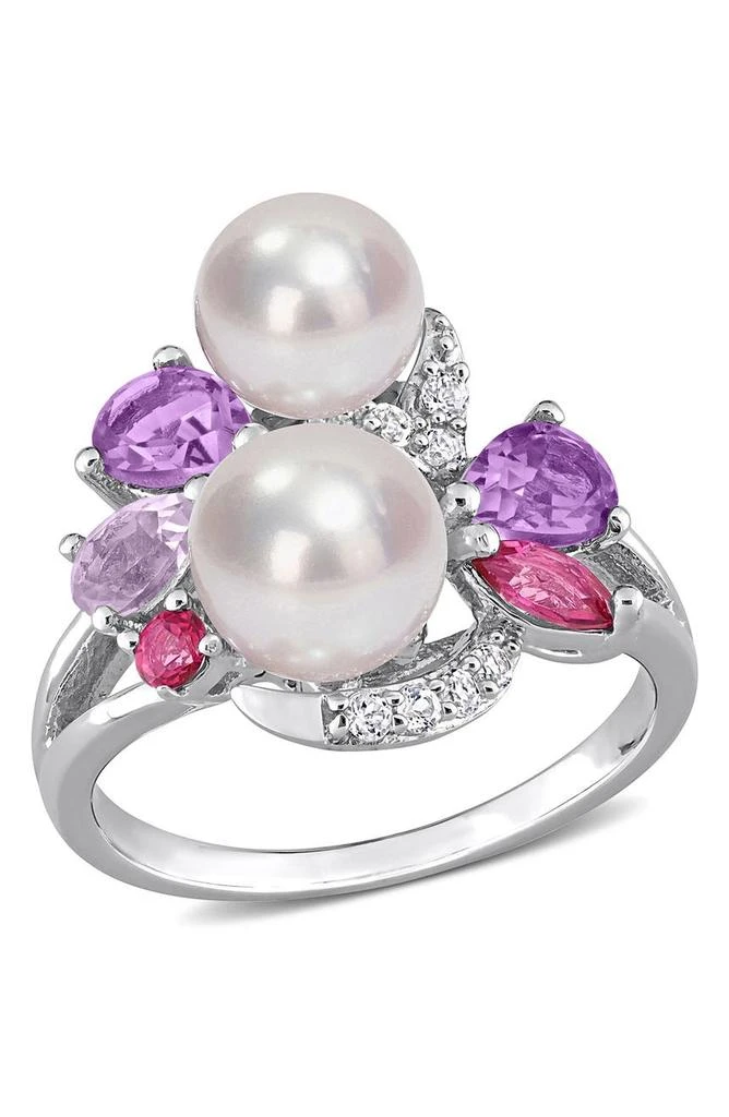 商品DELMAR|Sterling Silver Cultured Freshwater Pearl & Gemstone Cluster Ring,价格¥906,第1张图片