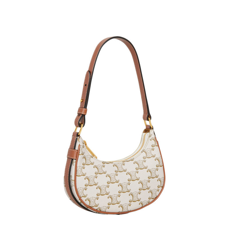 商品Celine|【预售3-7天】CELINE/赛琳 22春夏新款AVA系列 女士迷你白色凯旋老花牛皮革黄褐色肩带腋下单肩包10I602DS1.01TA,价格¥7339,第6张图片详细描述