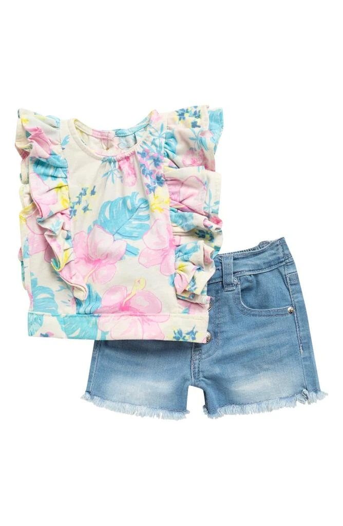 商品Jessica Simpson|Ruffle Top & Denim Shorts Set,价格¥45,第1张图片