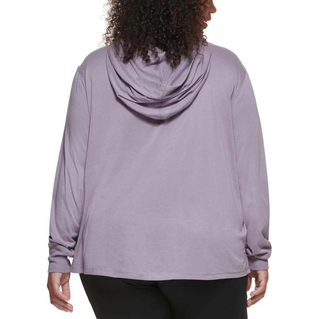 商品Calvin Klein|Calvin Klein Performance Womens Plus Slogan Ribbed Trim Hooded Sweatshirt,价格¥205,第3张图片详细描述