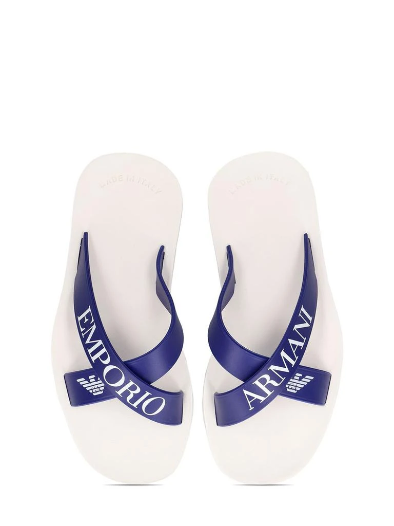 商品Emporio Armani|Logo Print Rubber Slippers,价格¥260,第1张图片详细描述