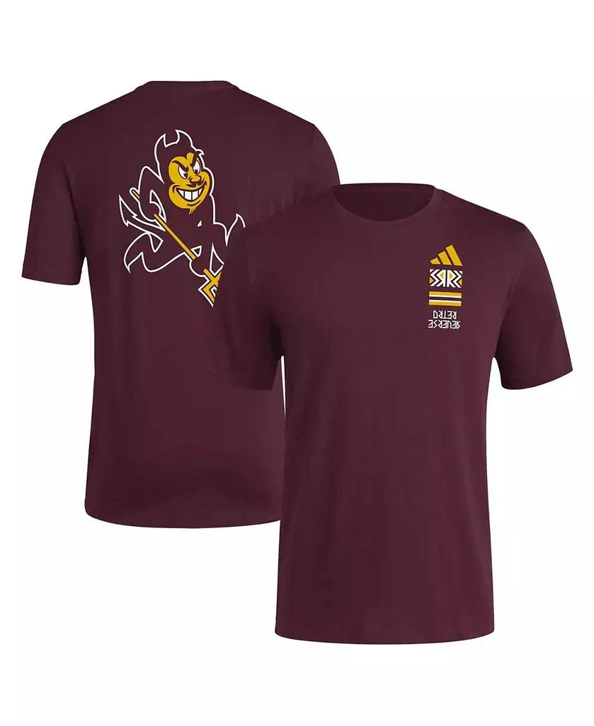 商品Adidas|Men's Maroon Distressed Arizona State Sun Devils Reverse Retro Baseball 2 Hit T-shirt,价格¥226,第1张图片