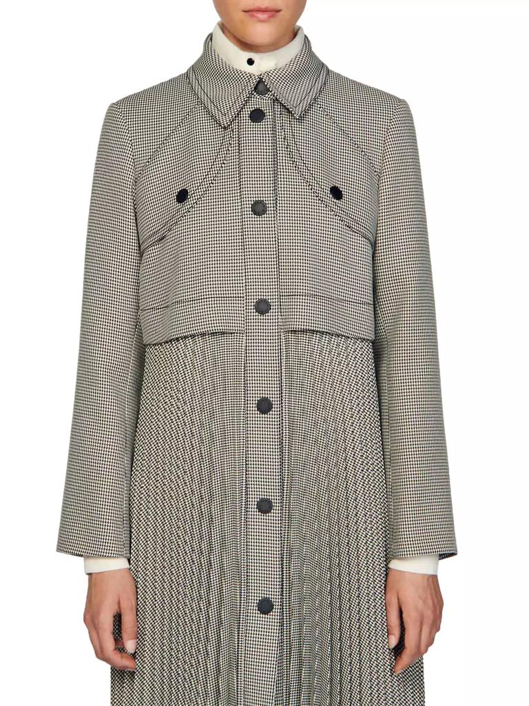 Sandro Houndstooth Trench Coat - Coats - Compare Prices from