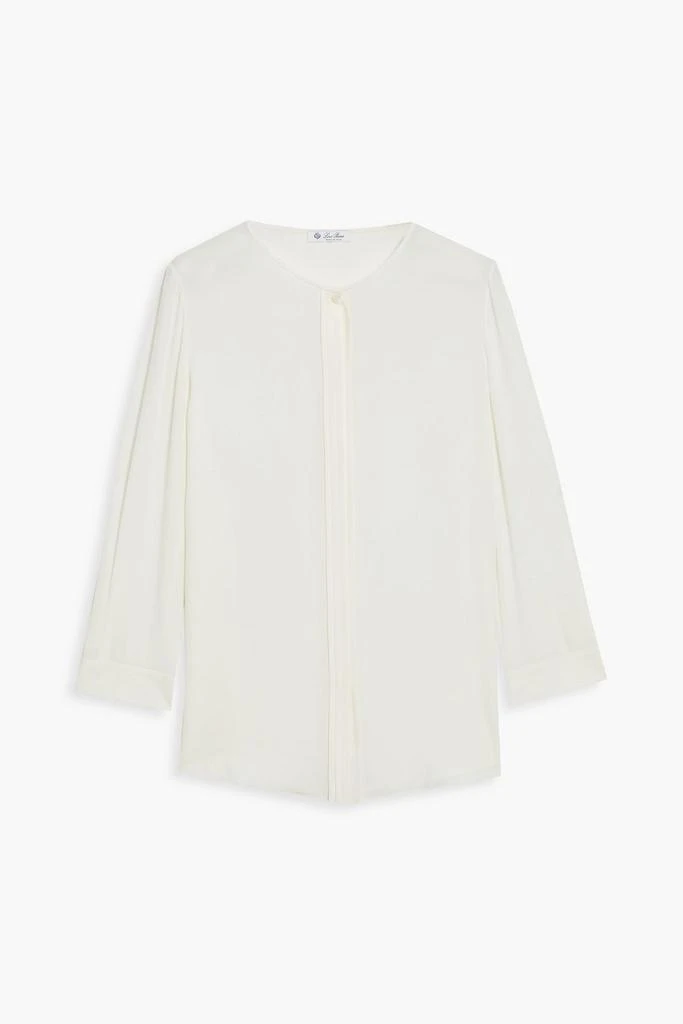 商品Loro Piana|Pintucked silk blend crepe de chine blouse,价格¥3916,第3张图片详细描述