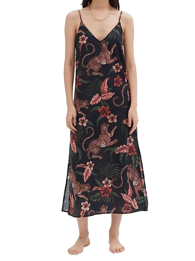 商品Desmond & Dempsey|Soleia Leopard-Print Cotton Slip Nightie,价格¥1033,第2张图片详细描述