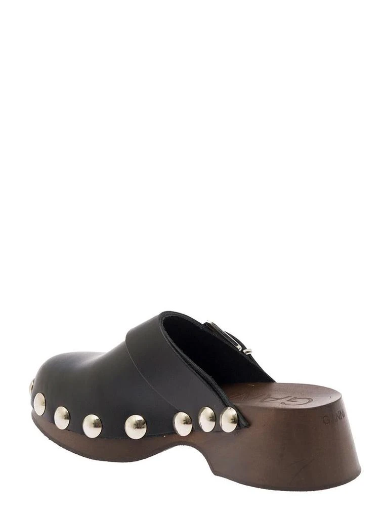 商品Ganni|Retro Black Leather Clogs  with Studs Ganni Woman,价格¥1903,第3张图片详细描述