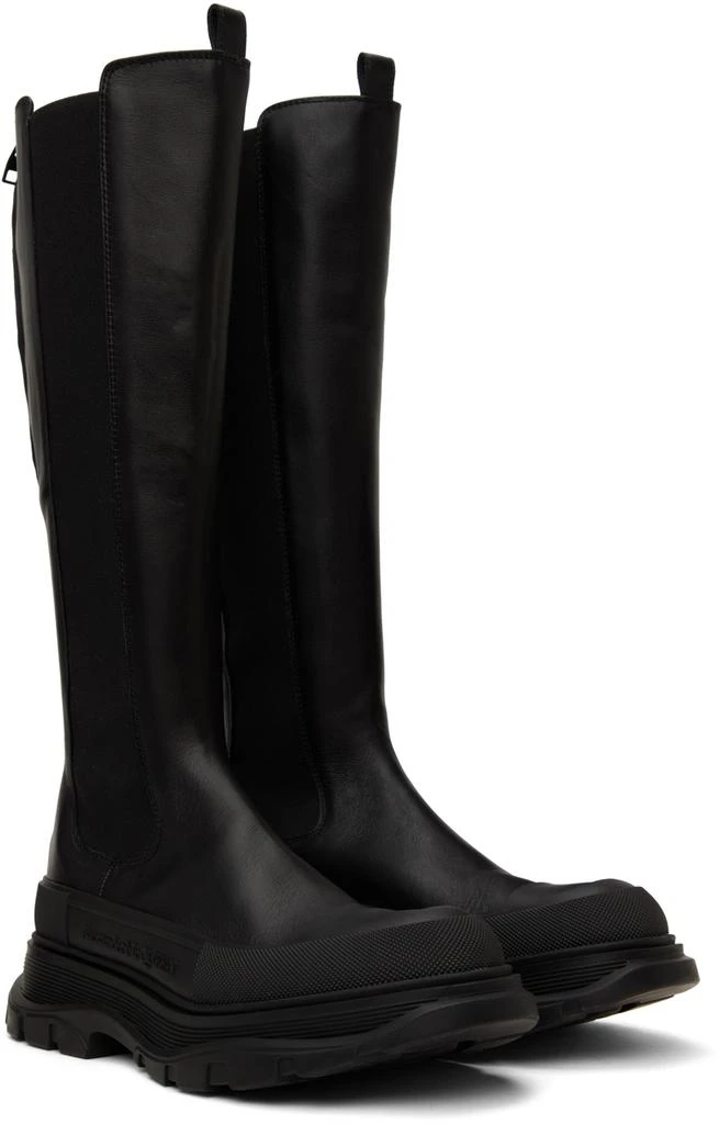 商品Alexander McQueen|Black Tread Slick Boots,价格¥3383,第4张图片详细描述