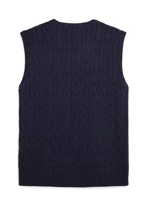 商品Ralph Lauren|Lauren Childrenswear Boys 8 20 Cable Knit Cotton Sweater Vest,价格¥293,第2张图片详细描述