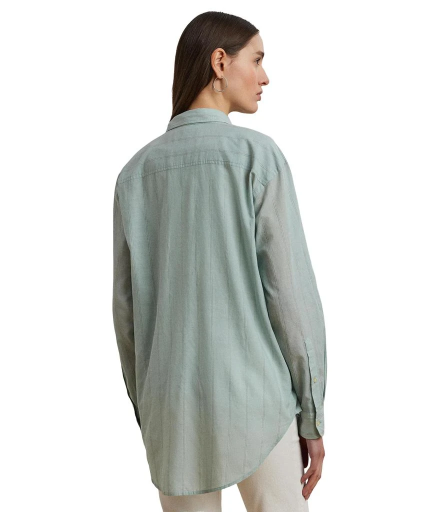 商品Ralph Lauren|Petite Oversize Striped Cotton Voile Shirt,价格¥1042,第2张图片详细描述