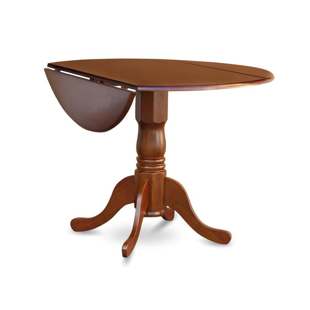 商品East West Furniture|DLPL5-SBR-C 5 PC Kitchen nook Dining set-round Table plus 4 dinette Chairs,价格¥5752,第4张图片详细描述