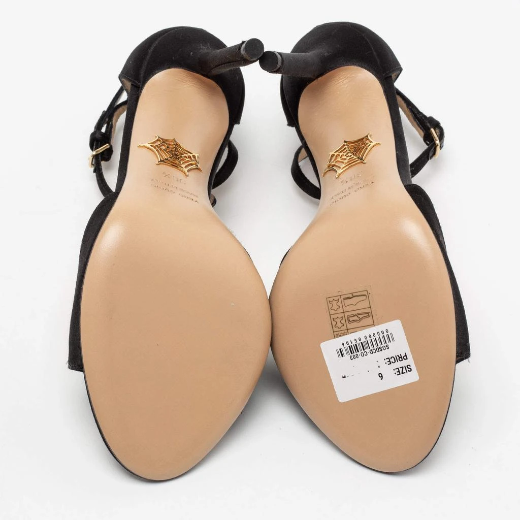 Charlotte Olympia Monochrome Satin Skeleton T Strap Sandals Size 36.5 商品