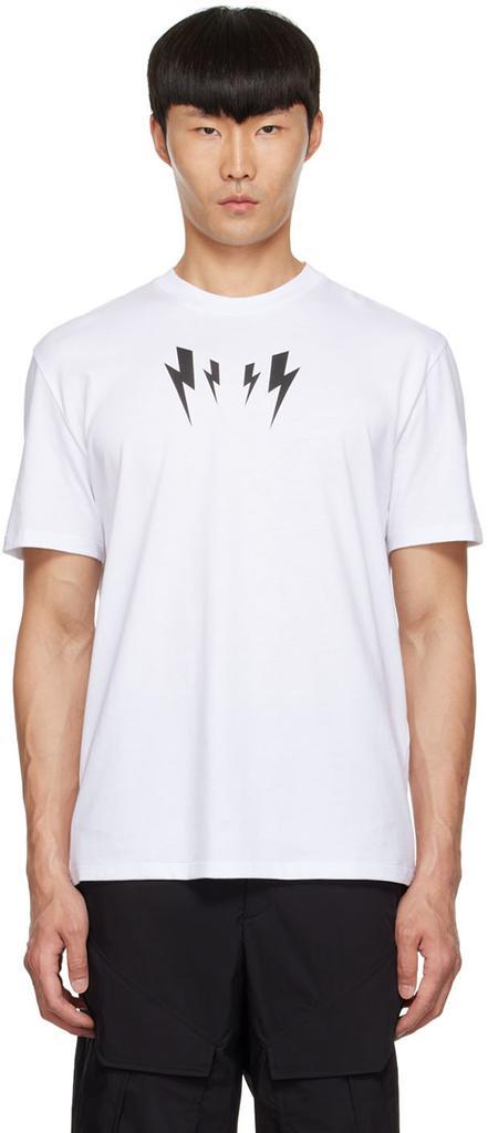 商品Neil Barrett|White Mirrored Bolt T-Shirt,价格¥1251,第1张图片