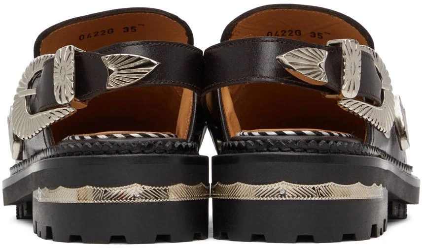 商品Toga Pulla|SSENSE Exclusive Brown Leather Slingback Loafers,价格¥1708,第2张图片详细描述