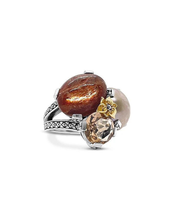 商品Stephen Dweck|Rockrageous Sunstone Blush Quartz & Mabe Pearl Ring,价格¥14910,第1张图片