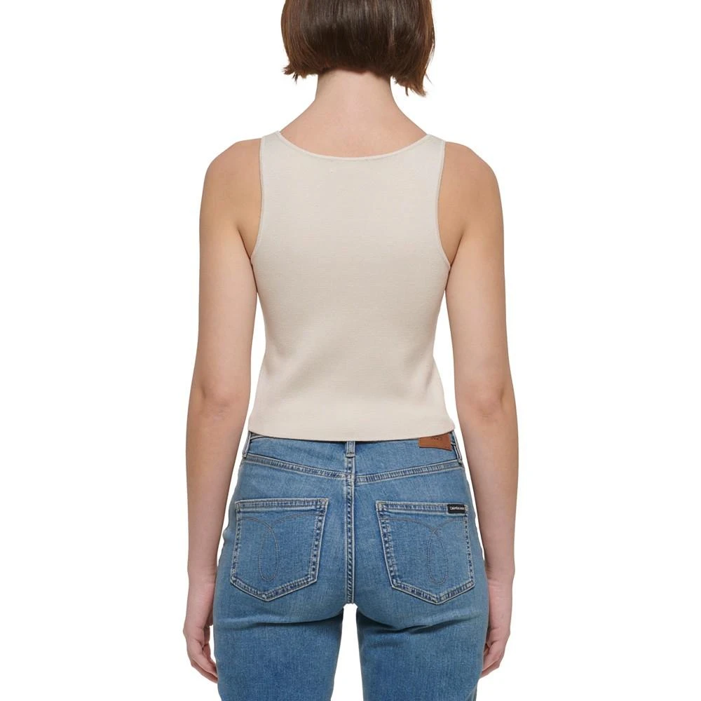 商品Calvin Klein|Women's Embroidered Logo Cropped Tank Top,价格¥67,第2张图片详细描述